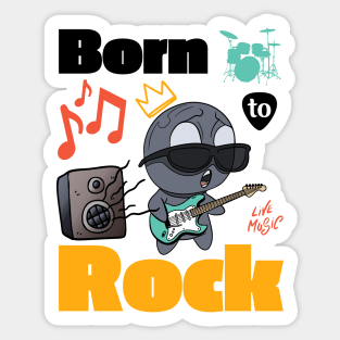Born to Rock white Sticker